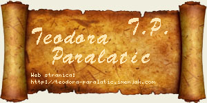 Teodora Paralatić vizit kartica